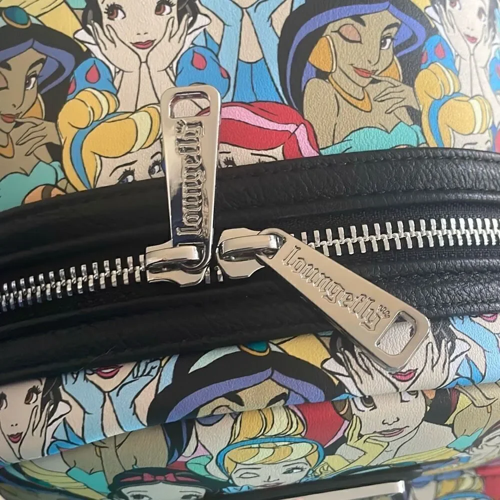 New loungefly Disney princesses all over print mini backpack book bag